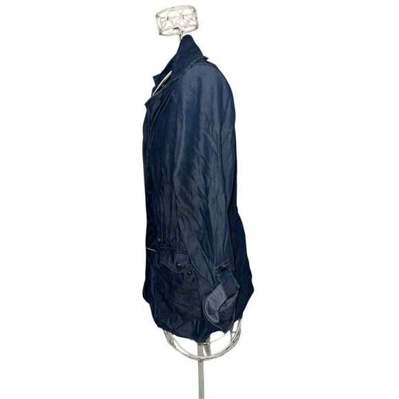 Beautiful CHICO’S Chicos Blue Chambray Drawstring Waist with pockets  lightweigh - Picture 4 of 9